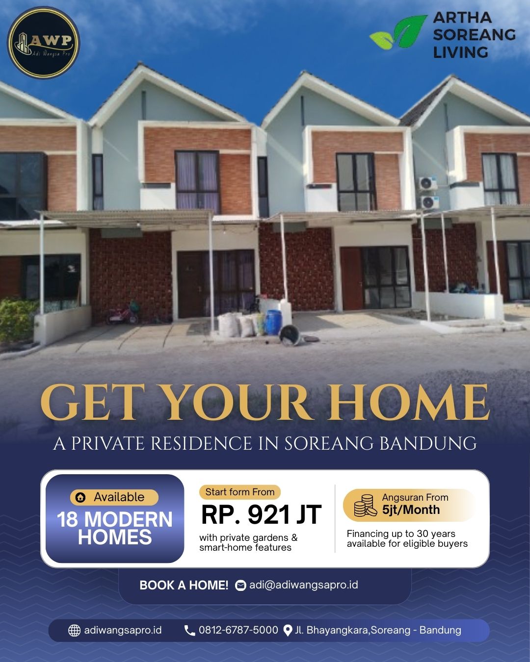 Properti terdaftar untuk dijual atau disewa - Artha Soreang Living Perumahan Dekat Toll Seroja Tanpa Dp Cukup 5jt
